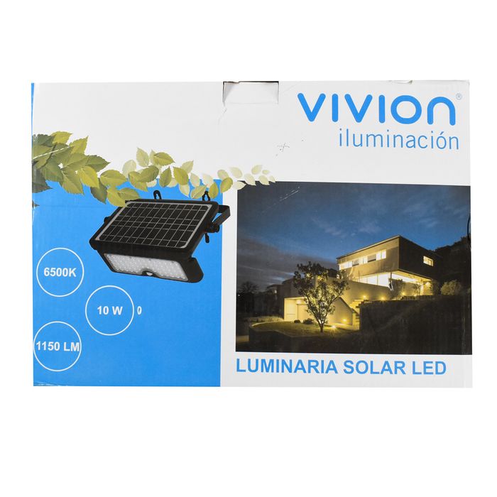 Foco-VIVION-solar-led-Leadpad-10w-frio-negro