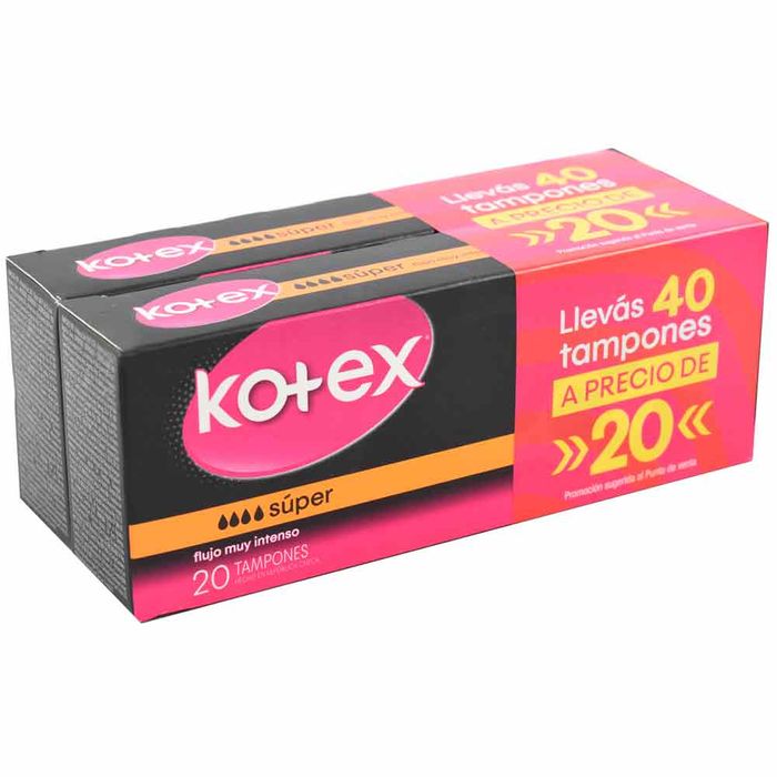 Pack-2x1-tampones-KOTEX-Super-40-un. Pack-2x1-tampones-KOTEX-Super-40-un.
