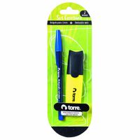 Boligrafo-azul-destacador-amarillo-TORRE