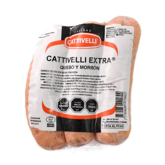 Chorizo-Extra-CATTIVELLI-queso-y-morron-al-vacio-x-200-g-aprox. Chorizo-Extra-CATTIVELLI-queso-y-morron-al-vacio-x-200-g-aprox.