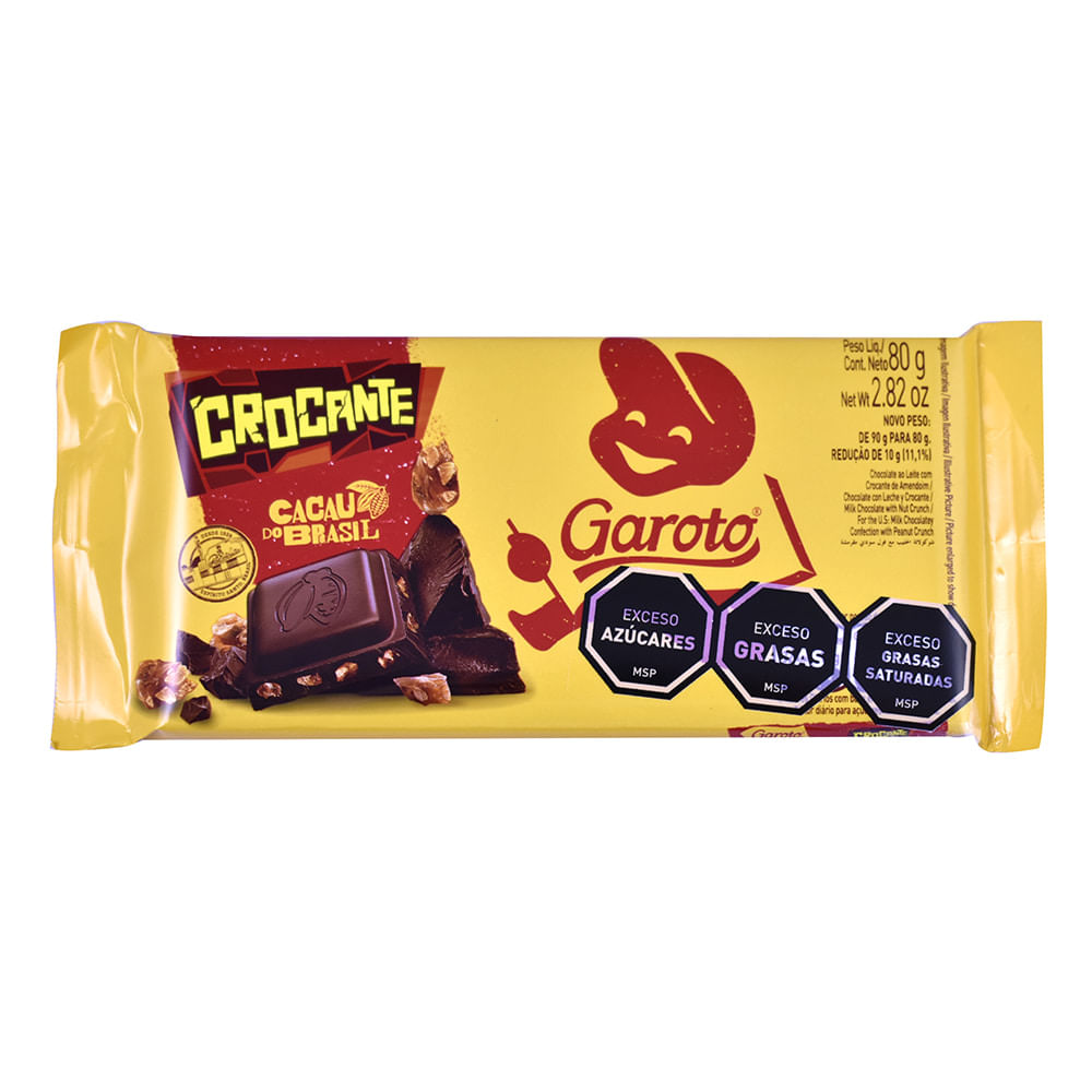 Chocolate GAROTO crocante 80 g devotoweb