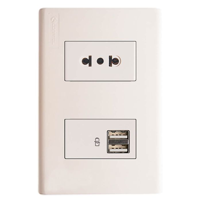Plaqueta-CONATEL-Duomo-toma-con-tierra---USB-2-Bocas