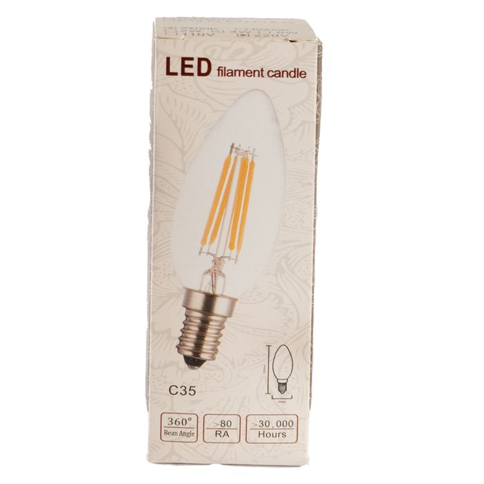 Lampara-vela-con-filamento-LED-E27-4W-2700K-Clara Lampara-vela-con-filamento-LED-E27-4W-2700K-Clara