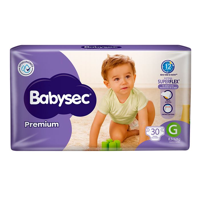 Pañal-Babysec-premium-G-30-un. Pañal-Babysec-premium-G-30-un.