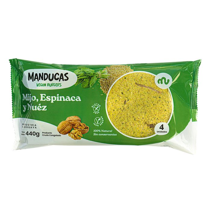 Hamburguesas-de-mijo-espinaca-y-nuez-MANDUCAS-x4-un.-440-g Hamburguesas-de-mijo-espinaca-y-nuez-MANDUCAS-x4-un.-440-g