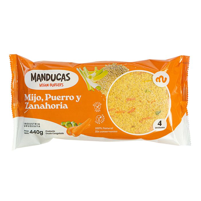Hamburguesas-de-mijo-puerro-y-zanahoria-MANDUCAS-x4-un.-440-g Hamburguesas-de-mijo-puerro-y-zanahoria-MANDUCAS-x4-un.-440-g