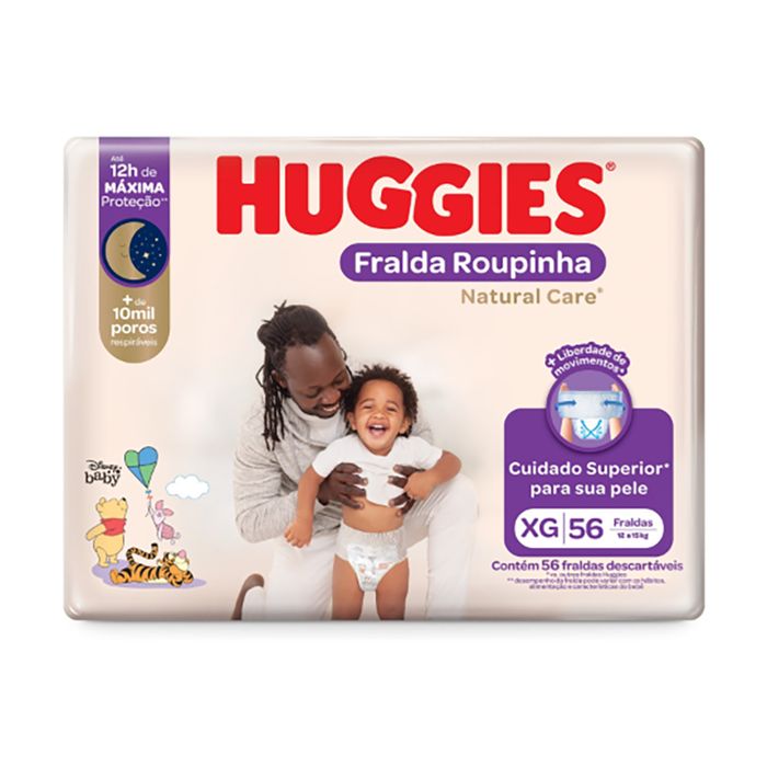 Pañales-HUGGIES-Natural-Care-XG-Hiper-56-un. Pañales-HUGGIES-Natural-Care-XG-Hiper-56-un.