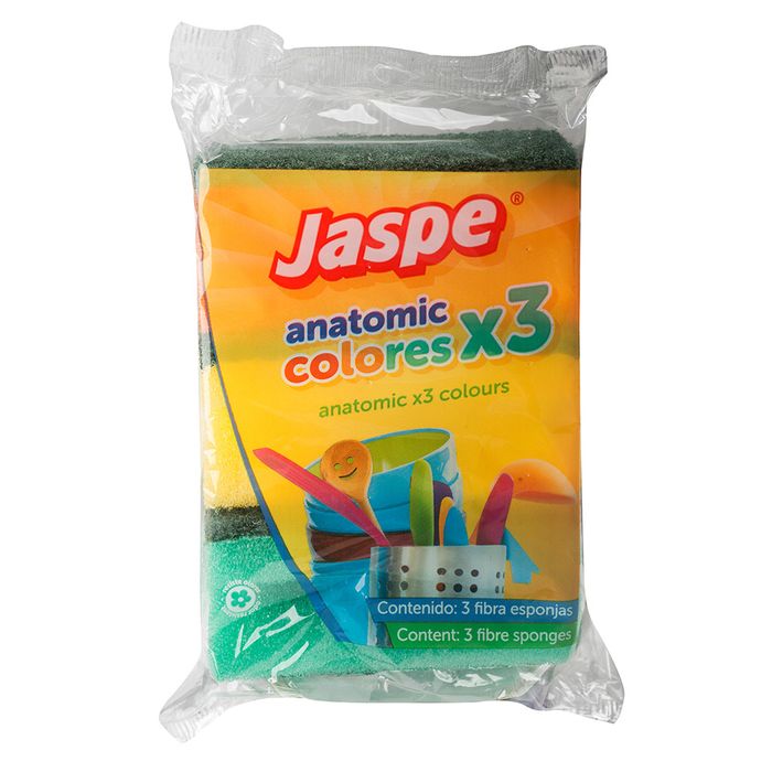 Fibra-Esponja-JASPE-Anatomic-Colores-x-3-un. Fibra-Esponja-JASPE-Anatomic-Colores-x-3-un.