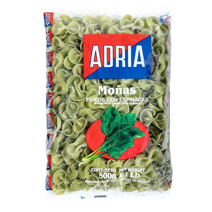 Fideos-espinaca-ADRIA-moñitas-500-g
