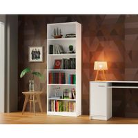 Biblioteca-Blanca-con-6-estantes-71x204x30-cm