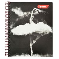 Cuaderno-TORRE-Black-White-espiral-Rojo-120H