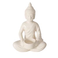 Figura-Buda-con-Portavelas-21-cm-Blanco