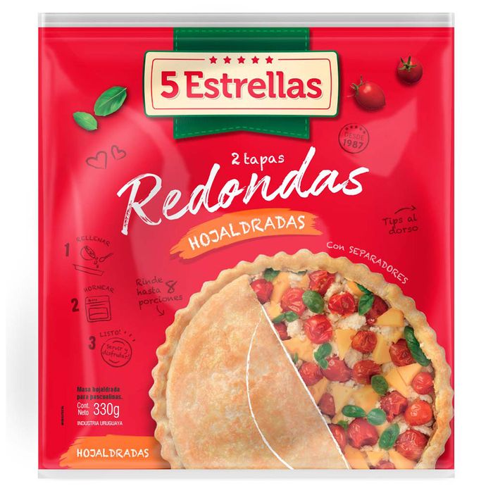 Tapas-para-horno-redondas-5-ESTRELLAS-330-grs. Tapas-para-horno-redondas-5-ESTRELLAS-330-grs.