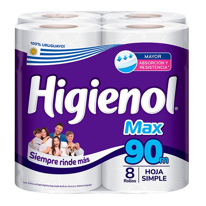 Papel-higienico-HIGIENOL-Max-90-m-x-8-un. Papel-higienico-HIGIENOL-Max-90-m-x-8-un.