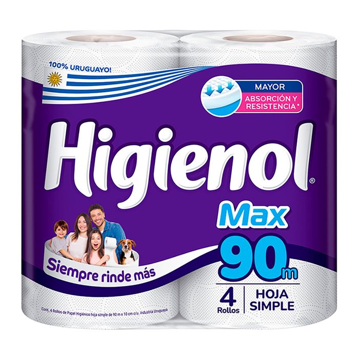 Papel-higienico-HIGIENOL-Max-90-m-x-4-un. Papel-higienico-HIGIENOL-Max-90-m-x-4-un.