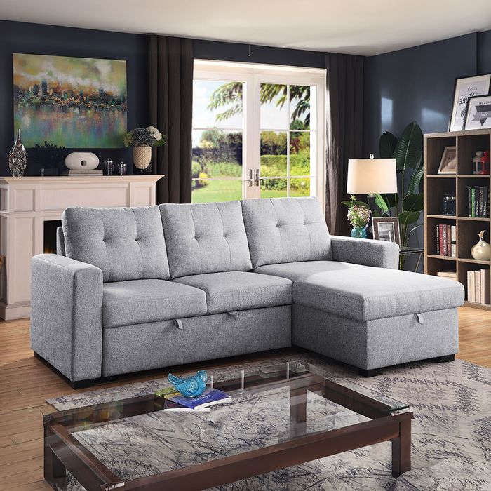 Sofa-Cama-2-Plazas-Gris-Claro-con-Cheslon-Der-Izq Sofa-Cama-2-Plazas-Gris-Claro-con-Cheslon-Der-Izq