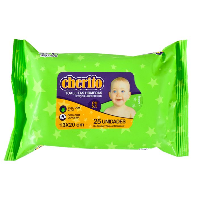 Toallas-humedas-CHERITO-lanolina-25-un. Toallas-humedas-CHERITO-lanolina-25-un.