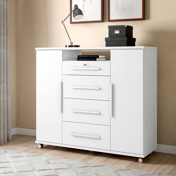 Comoda-Zapatera-Versatil-2-Puertas-4-Cajones-135x119x44-cm Comoda-Zapatera-Versatil-2-Puertas-4-Cajones-135x119x44-cm