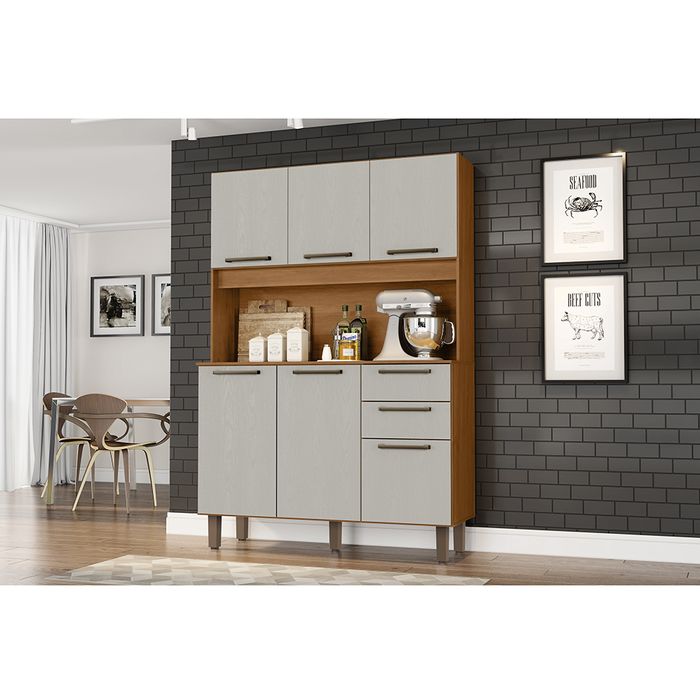 Kit-Pop-Cocina-6-Puertas-2-Cajones-Canela-Arena