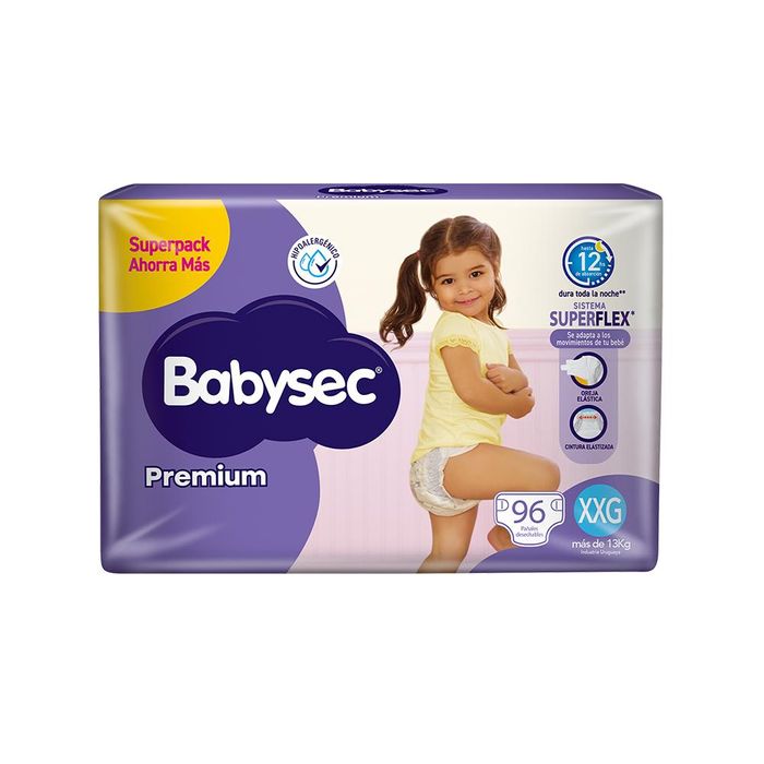 Pañal-Babysec-premium-Super-Jumbo-XXG-96-un. Pañal-Babysec-premium-Super-Jumbo-XXG-96-un.
