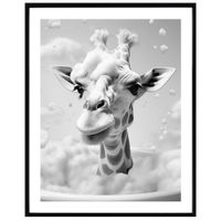 Lamina-con-marco-40x50-cm-Jirafa-blanco-negro