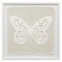 Lamina-con-marco-40x40-cm-Mariposa-blanco-lino