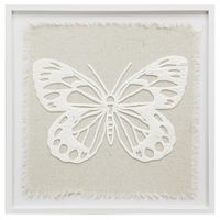 Lamina-con-marco-40x40-cm-Mariposa-blanco-lino