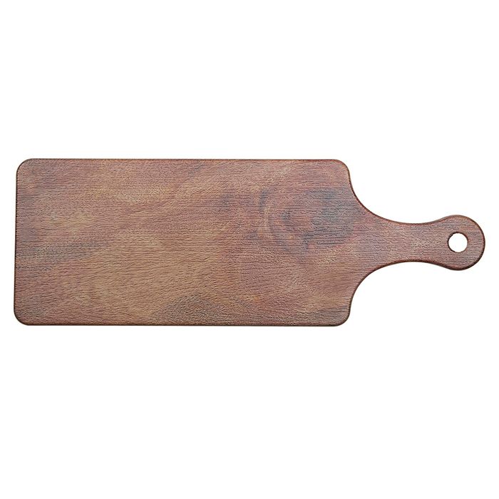 Tabla-para-servir-rectangular-con-asa-de-melamina-marron-47-x-17-cm