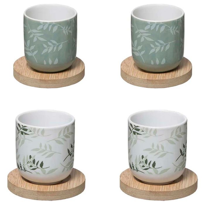 Set-x-4-tazas-de-cafe-en-ceramica-con-plato-en-madera