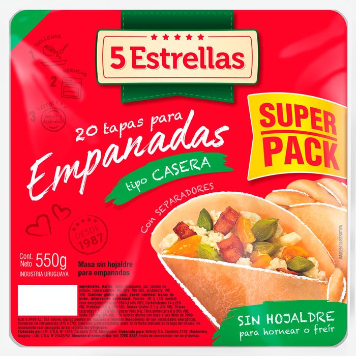 Tapas-para-empanadas-tipo-caseras-5-ESTRELLAS-x-20-un.-550-g Tapas-para-empanadas-tipo-caseras-5-ESTRELLAS-x-20-un.-550-g