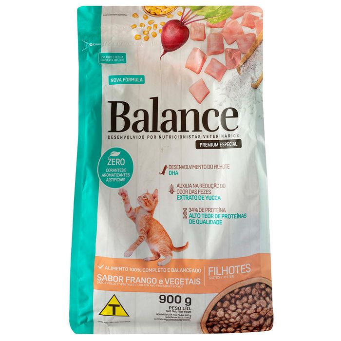 Alimento-para-gato-BALANCE-Filhote-pollo-y-vegetales-900-g