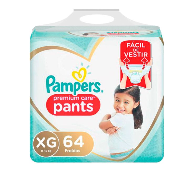 Pañal-PAMPERS-Premium-Care-Pants-XG-64-un. Pañal-PAMPERS-Premium-Care-Pants-XG-64-un.