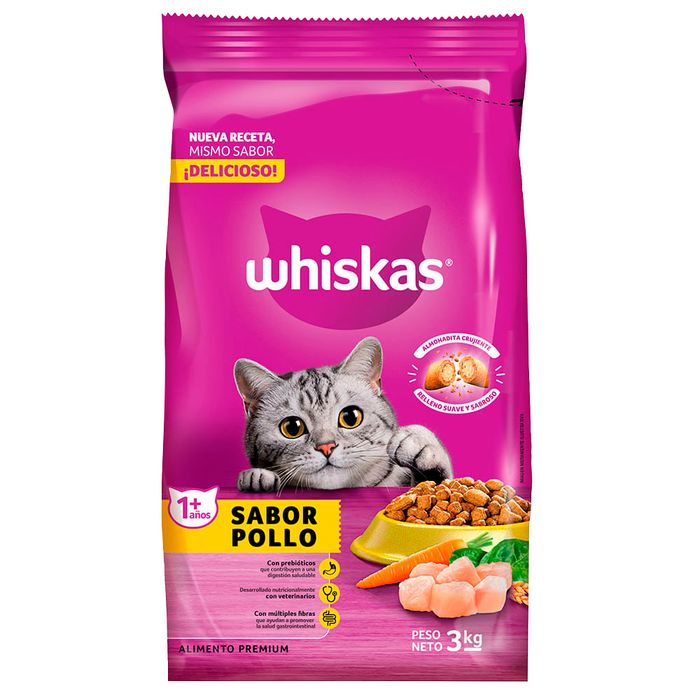 Alimento-para-gatos-WHISKAS-Pollo---Leche-3-kg Alimento-para-gatos-WHISKAS-Pollo---Leche-3-kg