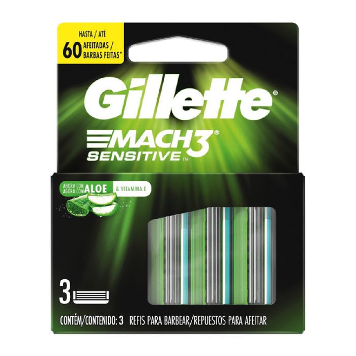 Repuesto-GILLETTE-Mach-3-Sensitive-2-un. Repuesto-GILLETTE-Mach-3-Sensitive-2-un.