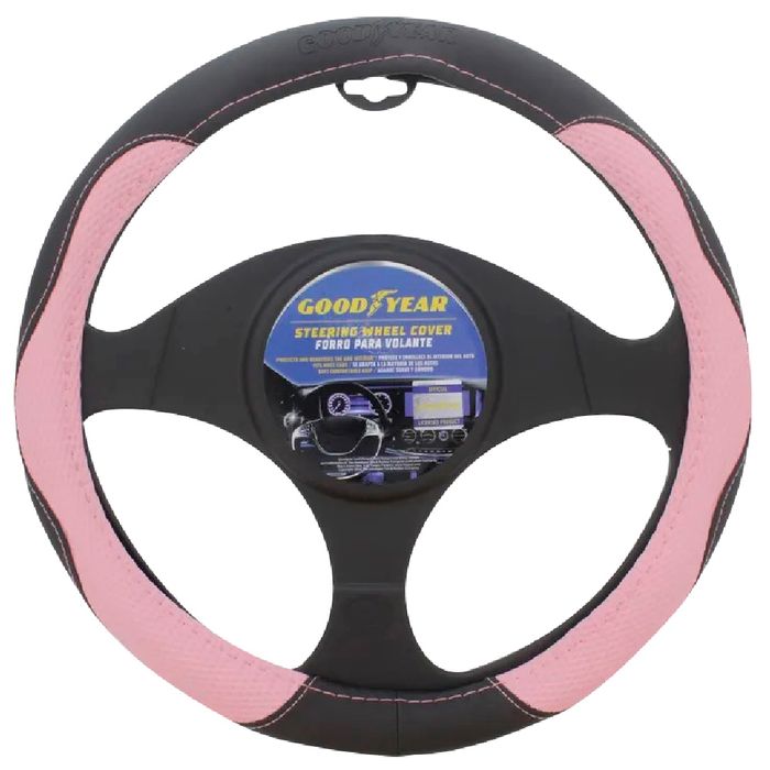 Cubre-volante-GOODYEAR-rosado-y-negro-38-cm