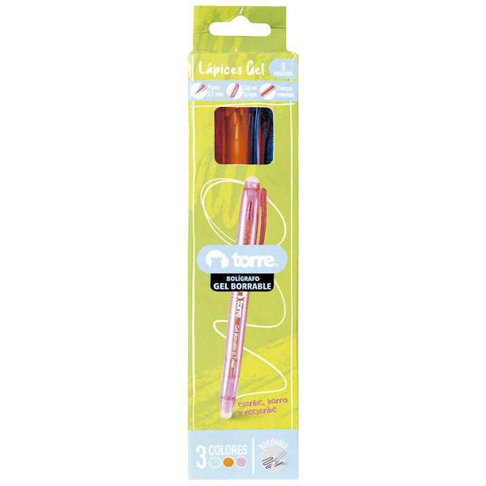 Boligrafo-gel-borrable-TORRE-3-un.-Colores-Fun-Naranja
