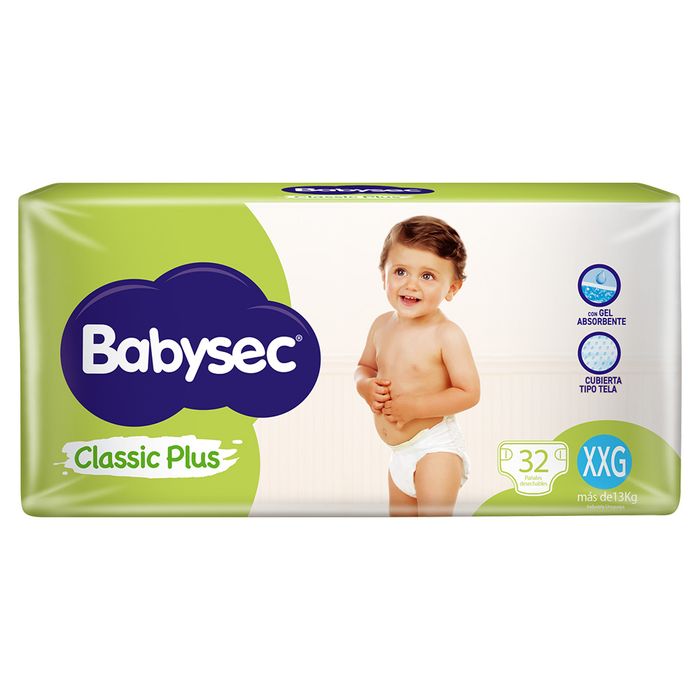 Pañal-BABYSEC-classic-plus-XXG-32-un. Pañal-BABYSEC-classic-plus-XXG-32-un.