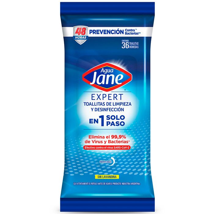 Toallitas-Desinfectantes-AGUA-JANE-36-un. Toallitas-Desinfectantes-AGUA-JANE-36-un.