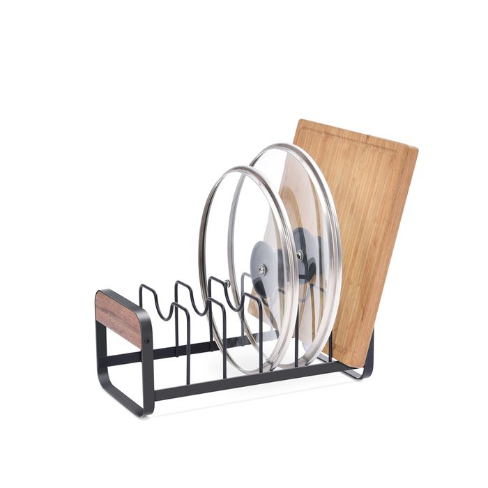 Porta-Platos-27x13.5x11-cm-Madera-Acacia-y-Acero