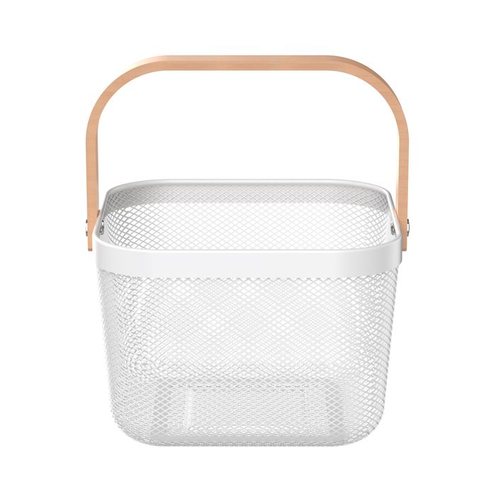 Canasto-con-24x24x17-cm-Acero-Blanco-con-Asa