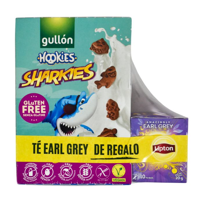 Galletitas-GULLON-sin-gluten-sharkies-250-g---Te-LIPTON-10-sobres Galletitas-GULLON-sin-gluten-sharkies-250-g---Te-LIPTON-10-sobres