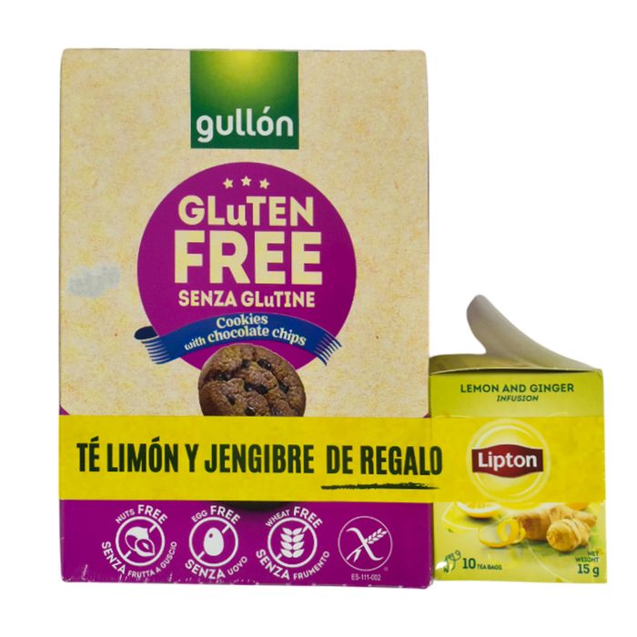 Galletitas-GULLON-sin-gluten-con-chips-200-g---Te-LIPTON-10-sobres