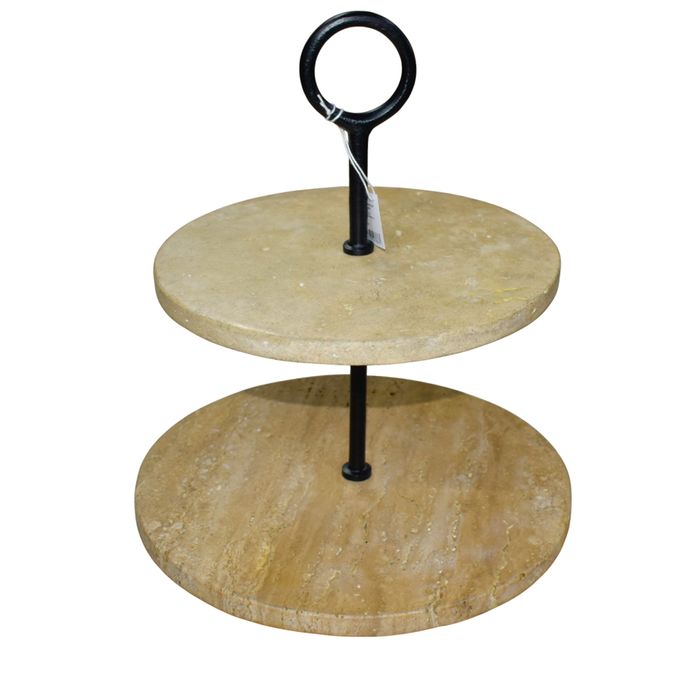 Soporte-dos-pisos-con-platos-de-marmol-travertino