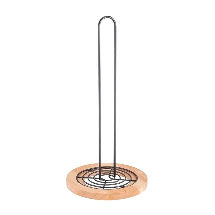 Porta-rollo-cocina-acero-y-madera-15-x-15-x-31-cm.gris