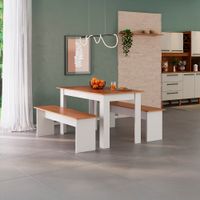 Juego-de-Comedor-Mesa---2-Bancos-Blanco