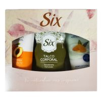 Pack-SIX-Gel-de-Ducha-Hidratante-Crema-Talco