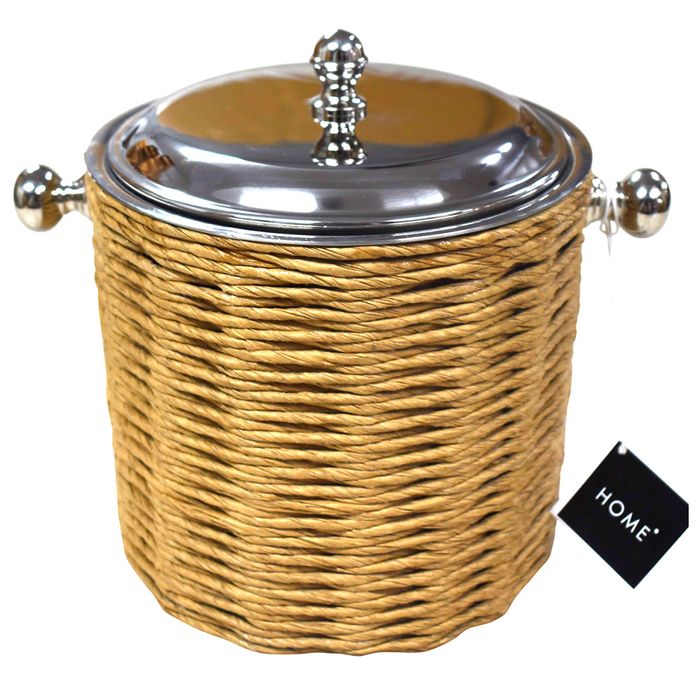 Cubitera-acero-inox.-forrada-rafia-marron Cubitera-acero-inox.-forrada-rafia-marron