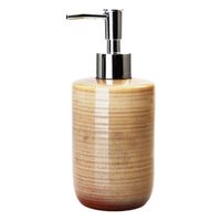 Dispensador-de-Jabon-Ceramica-Esmaltada-Marron