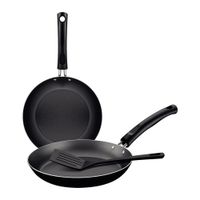 Set-x-2-sartenes-antiadherentes-gris-y-espatula-TRAMONTINA