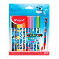 Marcadores MAPED Ocean Life decorados 12 un.